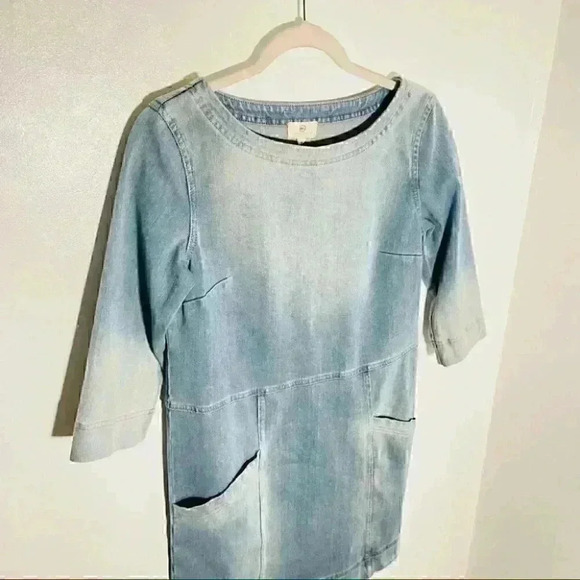 NWT AG Adriano Goldschmied Denim Knit Cocoon Dress in Medium Wash - Picture 3 of 8